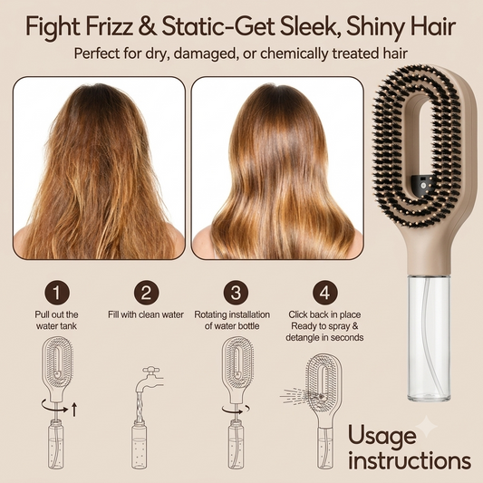 2 in 1 Misting Detangling Brush