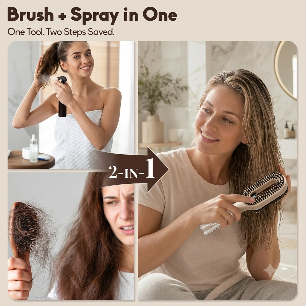 2 in 1 Misting Detangling Brush