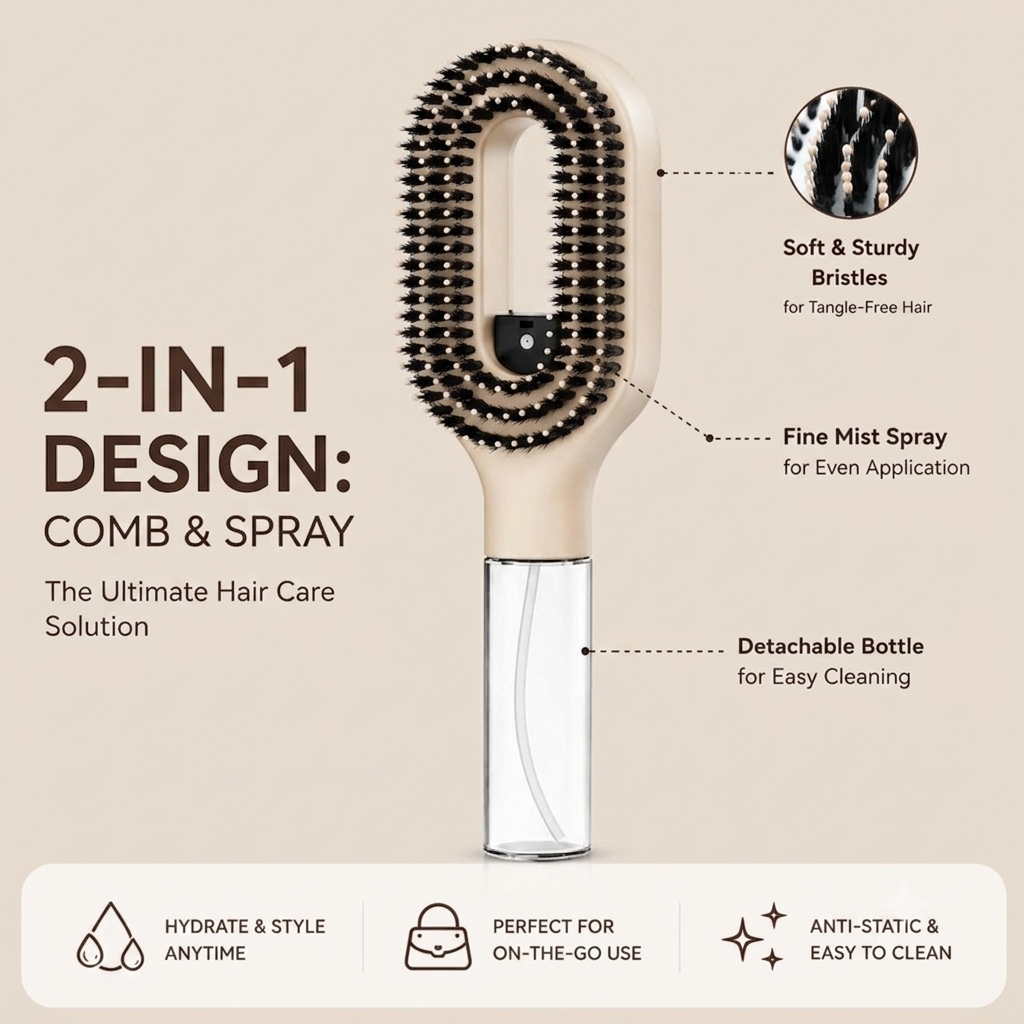 2 in 1 Misting Detangling Brush