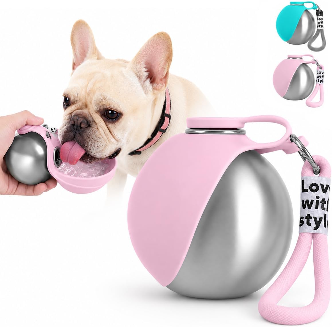 The Walk-Ready Pet Water Bottle with Bowl - 10 Oz (285 ml)